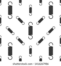 Metal Extension Spring Seamless Pattern, Compression Coiled Spring Seamless Pattern Vector Art Illustration