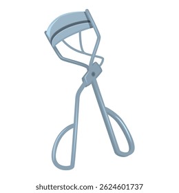 Metal eyelash curler standing on a white background