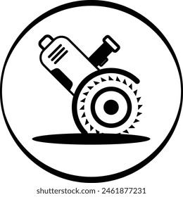 Metal Fabricator Cutting Power Tool vector icon design, Labor Day Symbol, 1st of May Sign, International Workers Day stock illustration, Angle grinder concept