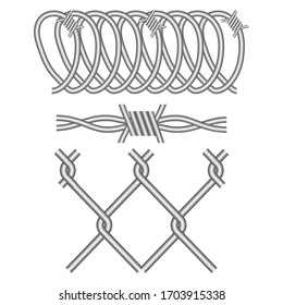 Metal fence barbed wire vector realistic , illustration security protection background, warning crime army graphic template border isolated seamless