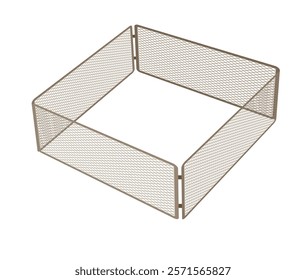 Metal fence cage. vector illustration