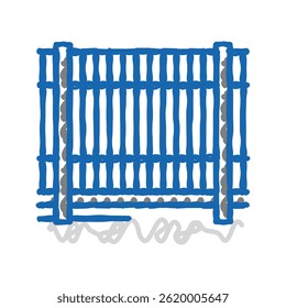 vetor de esboço de ícone de doodle de cerca de metal. sinal de cerca de metal. ilustração de símbolo isolado