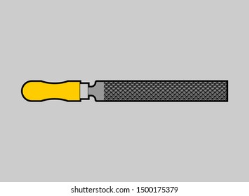 Metal file isolated. Rasp tool vector illustration