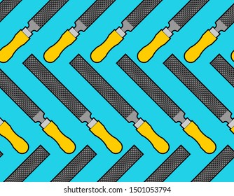 Metal file pattern seamless. Rasp tool background. vector texture