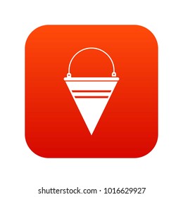 Metal fire bucket icon digital red for any design isolated on white vector illustration