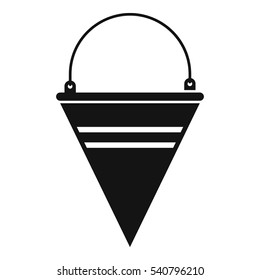 Metal fire bucket icon. Simple illustration of metal fire bucket bread vector icon for web