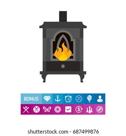 Metal fireplace icon