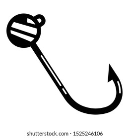Metal fish hook icon. Simple illustration of metal fish hook vector icon for web design isolated on white background