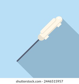 Metal fishing rod icon flat vector. Icy season day. Polar camping outdoor