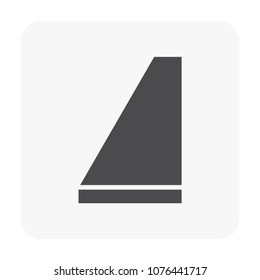 Metal or flat bar vector icon.
Rectangle profile section shape.
That alloy of iron from steel production industry and metallurgy.
For sawing, turning, milling, drilling and grinding to product.