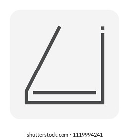 Metal or flat bar vector icon.
Rectangle profile section shape.
That alloy of iron from steel production and metallurgy.
For sawing, turning, milling, drilling and grinding to product. 48x48 px line.
