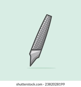 Metal flat file tool vector icon illustration	