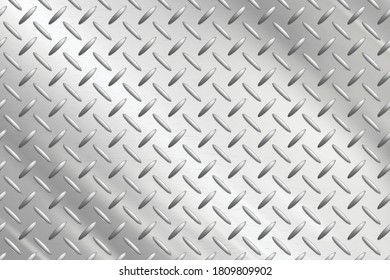 Metal flooring seamless pattern. Steel diamond plate, industry iron floor texture background. Rough stainless walkway, grid floor vector illustration