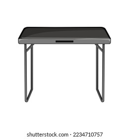 dessin humoristique de table de pliage en métal. panneau de table de pliage métallique. illustration vectorielle isolée