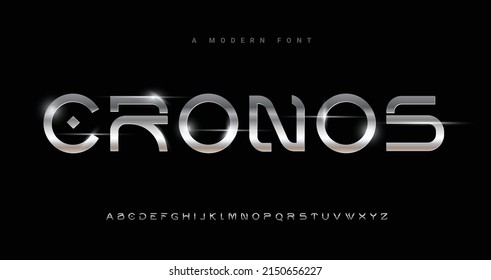 metal font alphabet. Abstract modern urban alphabet fonts. Typography sport, game, technology, fashion, logo font