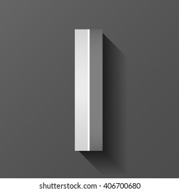 Metal Font With Bevel, Letter I Vector