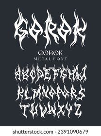 Metal font GOROK typography vector punk rock hardcore dark music typerface editable