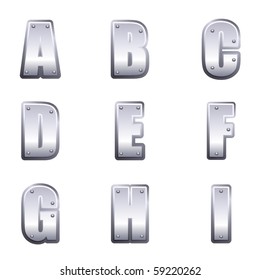 Metal font type A to I