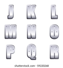 Metal font type J to R