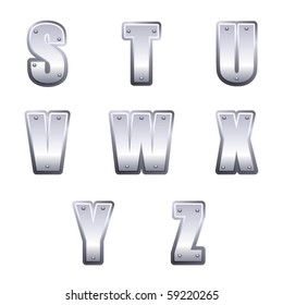 Metal font type S to Z