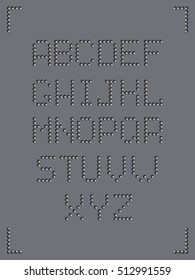 ?orrugated metal font. Vector illustration EPS 10.