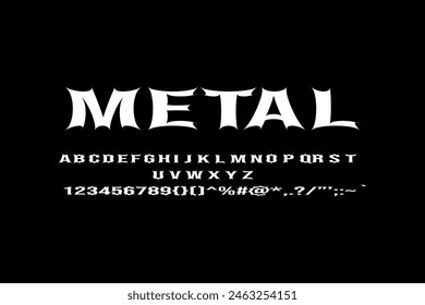 Metal font vector. font vector with numbres and symbols.