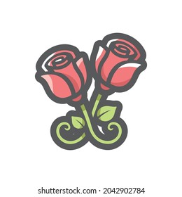 Icono de vectores de rosas forjadas de metal Ilustración de dibujos animados