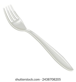 metal fork cutlery color vector illustration