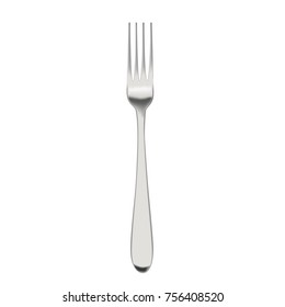 Metal fork on a white background.