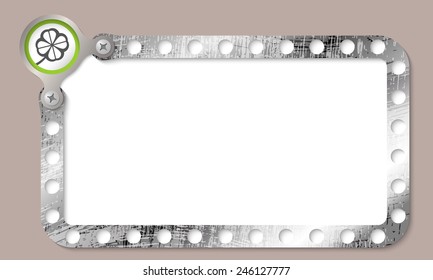 metal frame for any text and cloverleaf