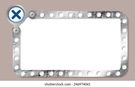 metal frame for any text and multiplication symbol