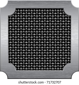 Metal frame around the metal mesh of the wire, vector