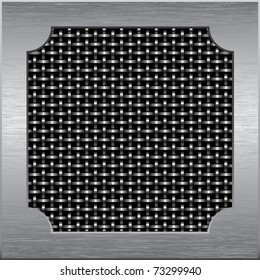 Metal frame around the metal mesh of the wire, vector