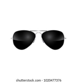 Metal frame black sunglasses - isolated vector illustration