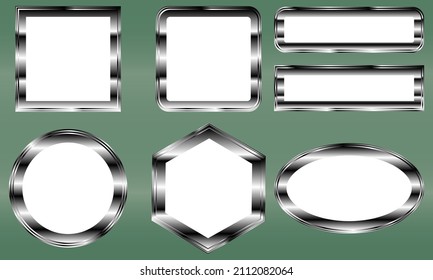 Metal frame. Blank for Copy Space. Picture Frame. EPS10