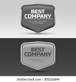 Metal frame for brand or company name. 