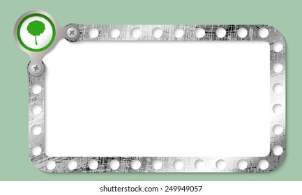 metal frame for entering text and tree symbol