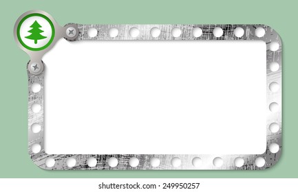 metal frame for entering text and tree symbol