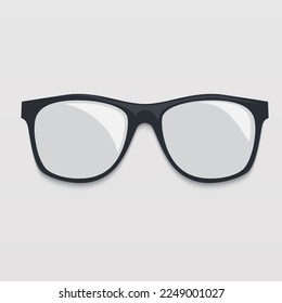 Metal frame geek glasses isolated on white background vector illustration .