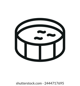 Metal frame pool isolated icon, round garden pool vector symbol with editable stroke