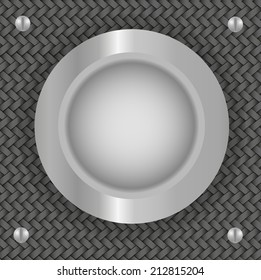 metal frame with screws over carbon fiber background