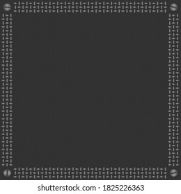 Metal frame with screws and texture. Vector grey illustration.