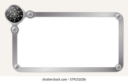 Metal frame for your text with science icon