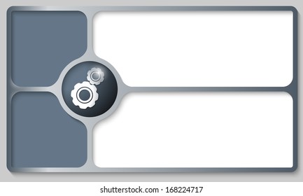 metal frames for any text with cogwheels