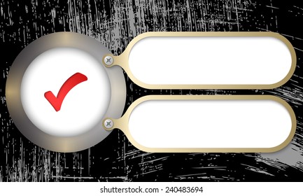 metal frames with check box and scratched background