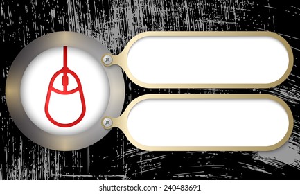 metal frames with mouse and scratched background