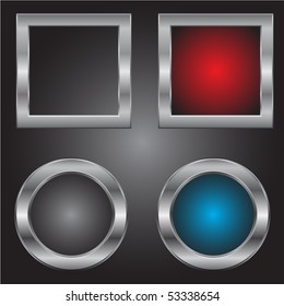 Metal frameworks squares and circles