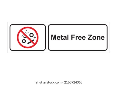 Metal free zone sign vector art