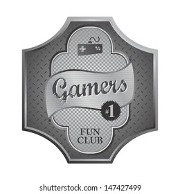 metal game console art label