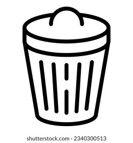 Metal garbage bin icon outline vector. Trash bag. Rubbish plastic